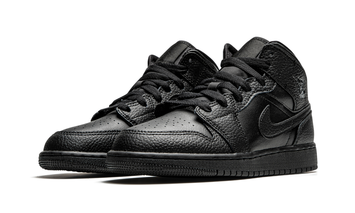 Air Jordan 1 Mid GS Triple Black 554725 091