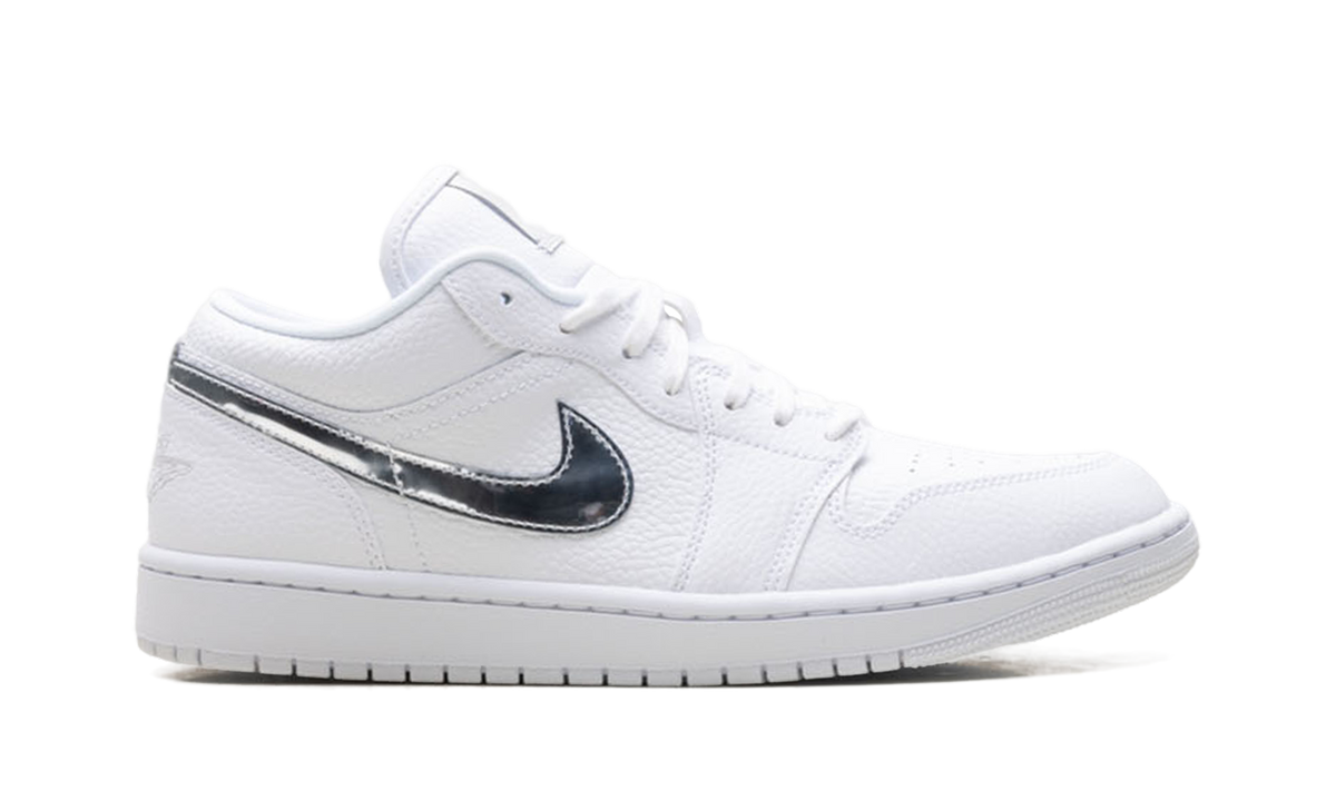 Womens Air Jordan 1 Low SE White Metallic Silver' IQ9381 100